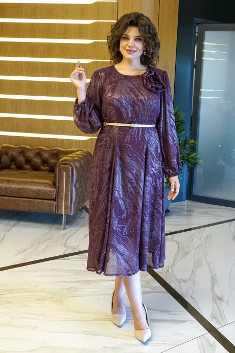 Вечернее платье ALANI COLLECTION 2380 бордо с напылением размер 52-58 #6