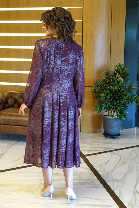 Вечернее платье ALANI COLLECTION 2380 бордо с напылением размер 52-58 #9