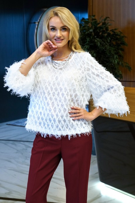 Костюм/комплект ALANI COLLECTION 2394 молоко, бордо размер 46-52 #5