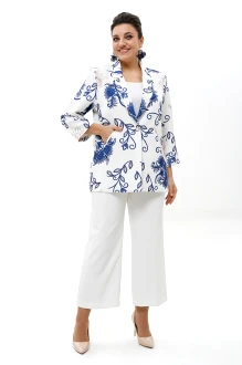 Брючный костюм ALANI COLLECTION 2500 тройка бело-синий