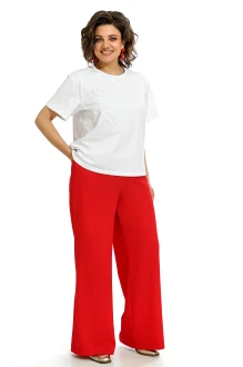 Брючный костюм ALANI COLLECTION 2560 двойка молочный, красный