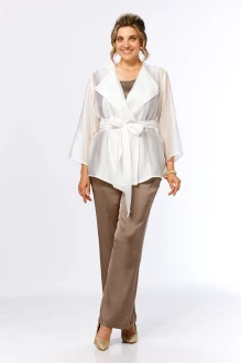 Брючный костюм ALANI COLLECTION 2636 тройка капучино, молочный