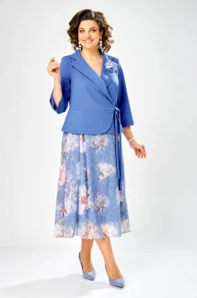 Платье Bonna Image 922 -1/16 голубой, пионы