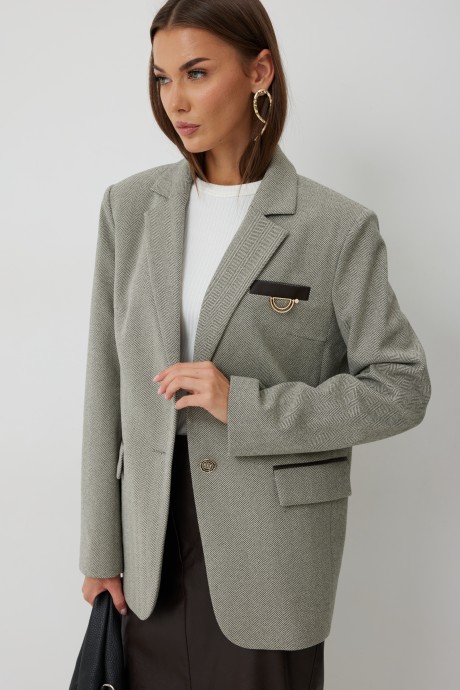 Жакет (пиджак) KALORIS 2247 светлый хаки размер 44-56 #3