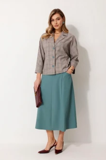Юбочный костюм KALORIS 2266 бирюзово-серый
