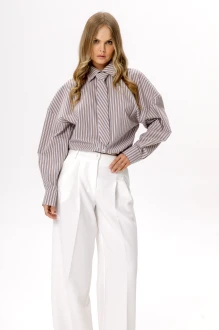 Рубашка PiRS 6226 коричневая полоска