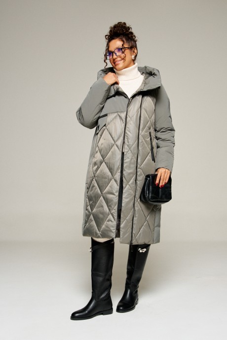 Пальто Beautiful&Free 8023 серый размер 46-56 #1