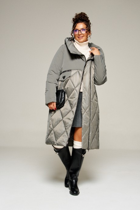 Пальто Beautiful&Free 8023 серый размер 46-56 #6