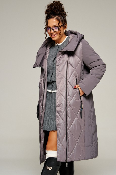Пальто Beautiful&Free 8023 дымчато-лиловый размер 46-56 #3