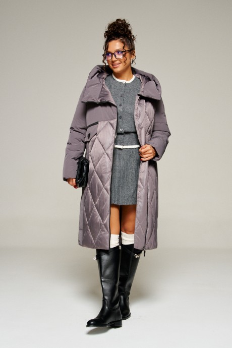 Пальто Beautiful&Free 8023 дымчато-лиловый размер 46-56 #5