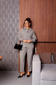 Брючный костюм Beautiful&Free 6414 двойка полоска серая