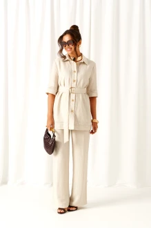 Брючный костюм Beautiful&Free 6461 двойка бежевый