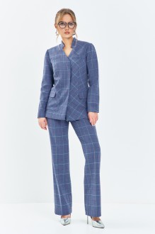 Костюм/комплект Euromoda 647 двойка голубая клетка #1