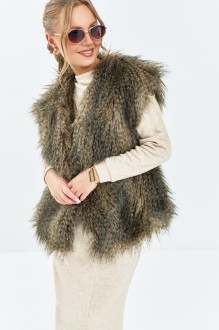 Утепленная жилетка Euromoda 656 серо-коричневый #1