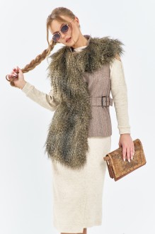 Утепленная жилетка Euromoda 657 серо-коричневый #1