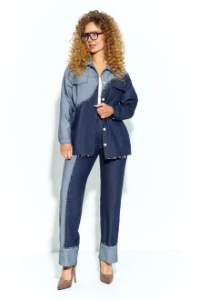 Брючный костюм Euromoda 687 синий джинс