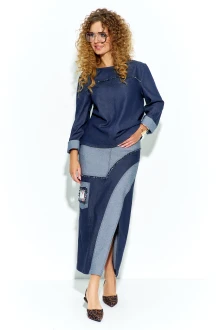 Юбочный костюм Euromoda 693 синий джинс