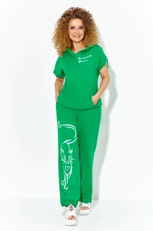 Брючный костюм Euromoda 602 двойка зеленый