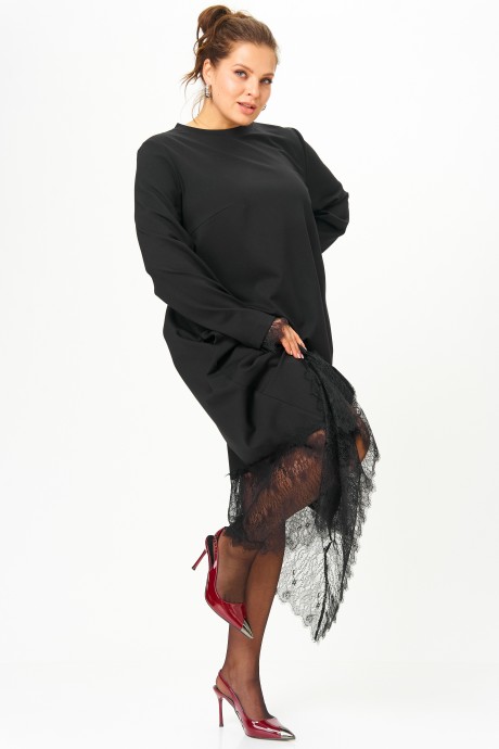 Вечернее платье SOVA 11310 черный размер 52-62 #7