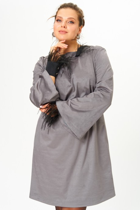 Вечернее платье SOVA 11311 серый размер 54-58 #4