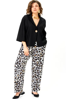 Брючный костюм SOVA 11332 черный, леопард