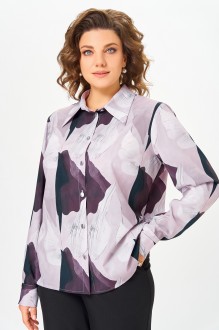 Блузка Swallow 884 .2 коричнево-сиреневый принт