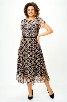 Платье Swallow 899 Коричневый, принт леопард