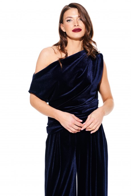 Блузка ELLETTO LIFE 3923 синий размер 44-52 #3