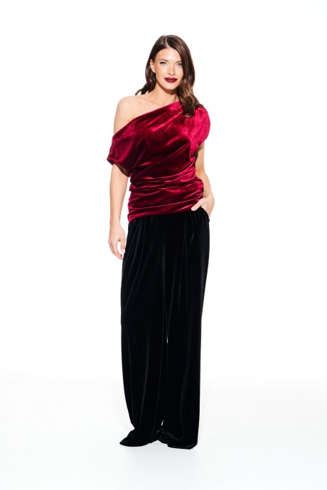 Блузка ELLETTO LIFE 3923 вишня размер 44-52 #4