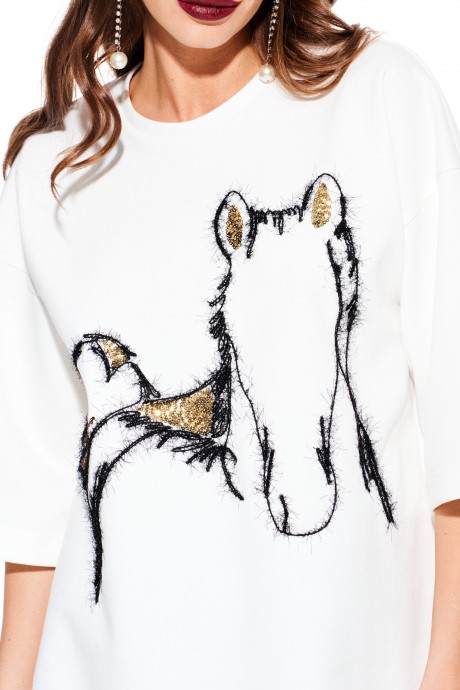 Футболка ELLETTO LIFE 3938 белый, золото размер 42-54 #3