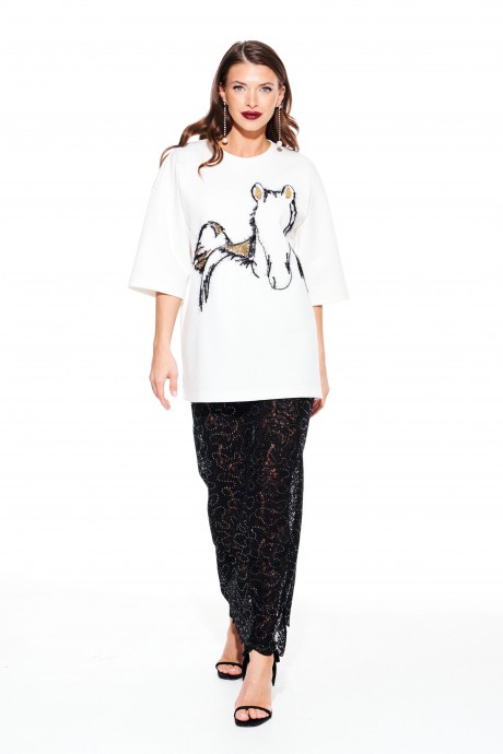 Футболка ELLETTO LIFE 3938 белый, золото размер 42-54 #6