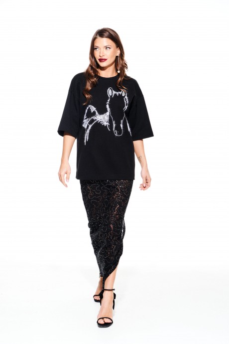 Футболка ELLETTO LIFE 3938 черный размер 42-54 #6