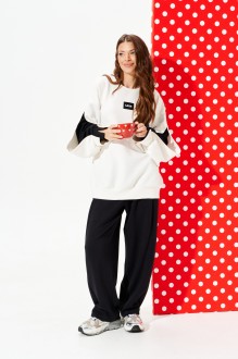 Брючный костюм ELLETTO LIFE 5331 молочно-черный