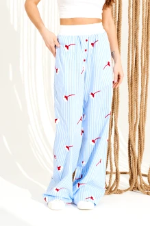 Брюки ELLETTO LIFE 12391 бело-голубые