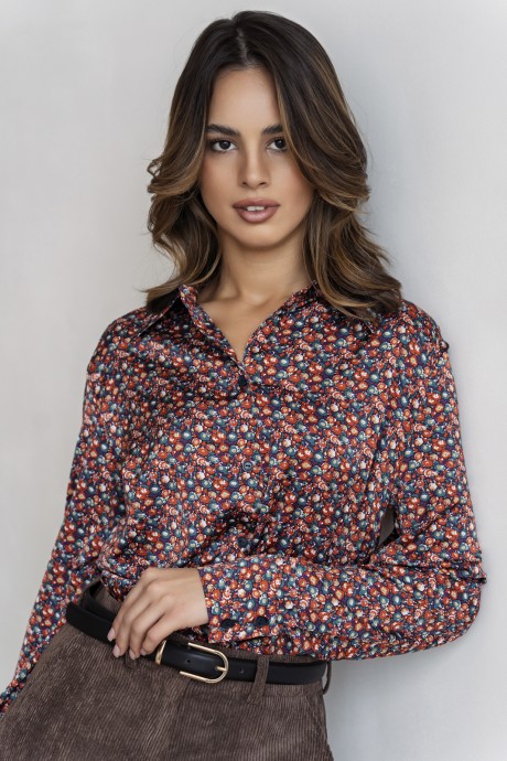 Блузка Ivera Collection 5105L зеленый, терракотовый размер 46 #3