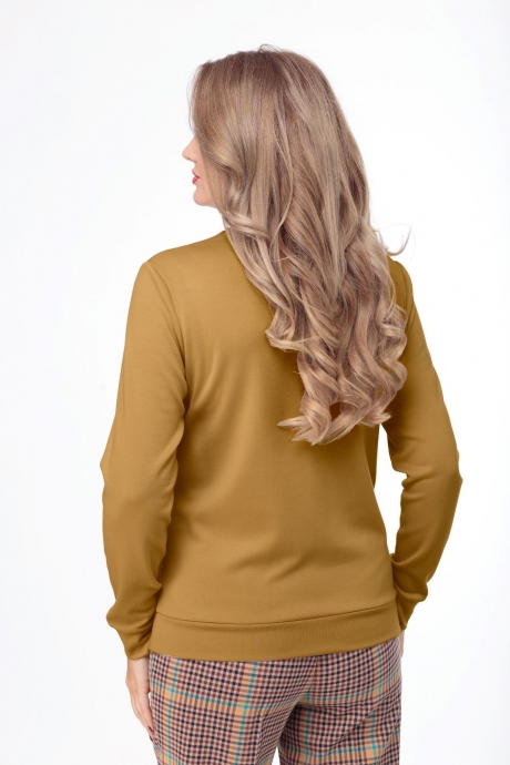 Джемпер (кофта) Anelli 560 горчица размер 44-54 #2