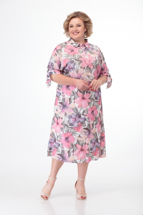 Платье Anelli 670 белый фон и цветы размер 46-56 #3