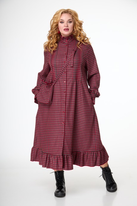 Платье Anelli 977 красный размер 48-54 #2