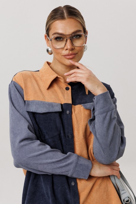 Рубашка Anelli 1748 синий, оранжевый размер 44-58 #2