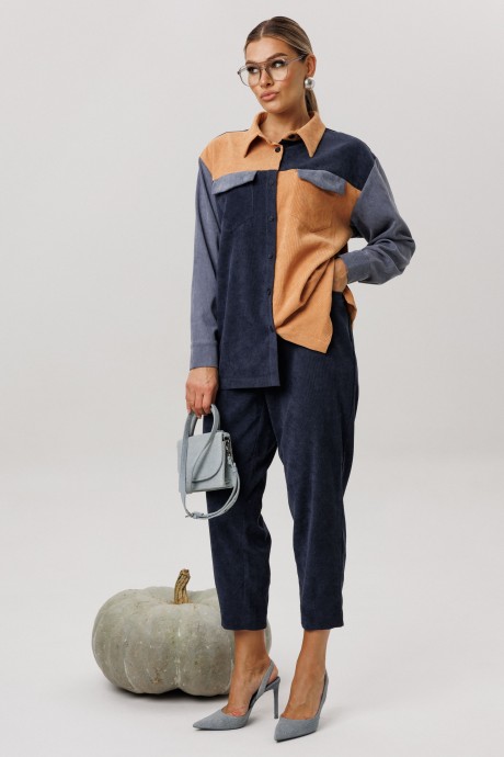 Рубашка Anelli 1748 синий, оранжевый размер 44-58 #3