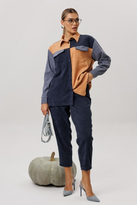 Рубашка Anelli 1748 синий, оранжевый размер 44-58 #5