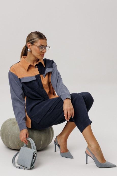 Рубашка Anelli 1748 синий, оранжевый размер 44-58 #8