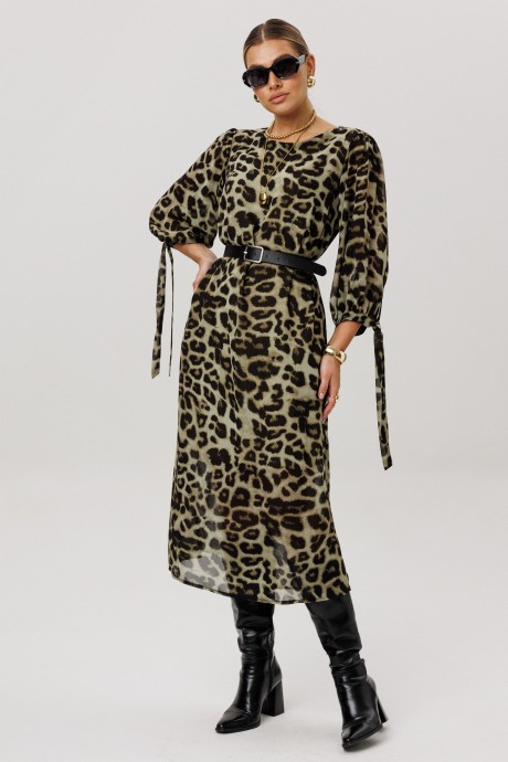 Платье Anelli 1733 зеленый леопард размер 50-62 #4