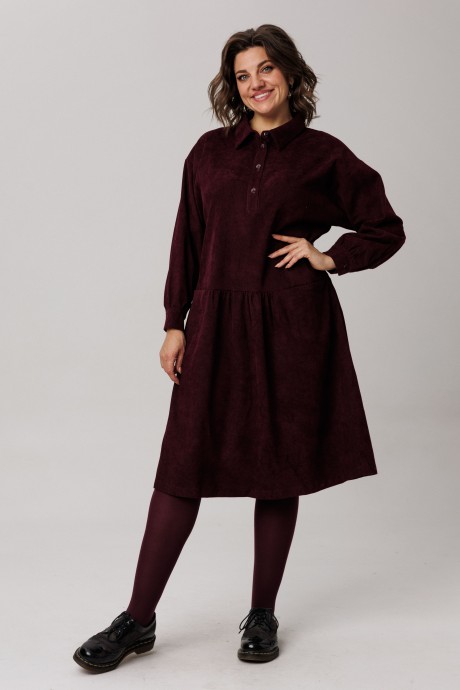 Платье Anelli 1730 бордовый размер 48-54 #1