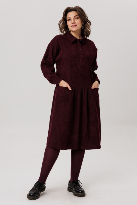 Платье Anelli 1730 бордовый размер 48-54 #2