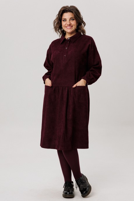 Платье Anelli 1730 бордовый размер 48-54 #6