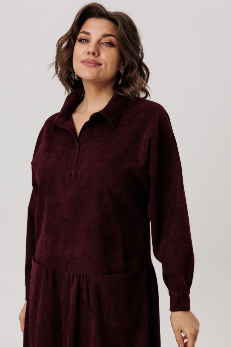 Платье Anelli 1730 бордовый размер 48-54 #7