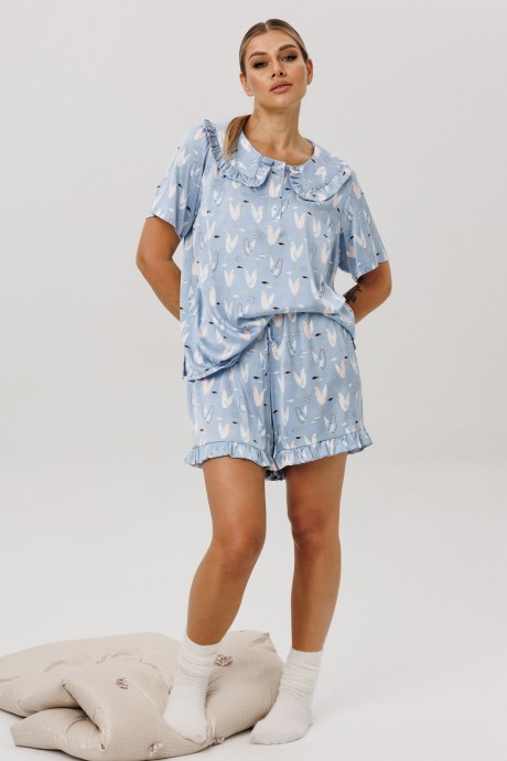 Пижама Anelli 1749 двойка голубой размер 44-52 #1