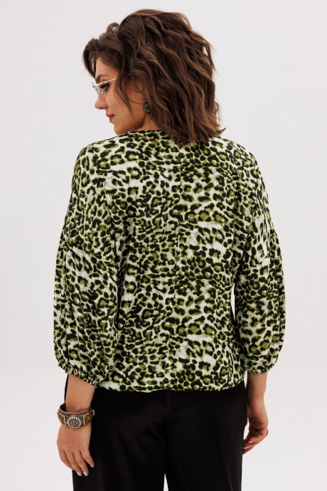Блузка Anelli 1676.1 зеленый леопард размер 50-62 #3