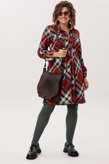 Платье Anelli 1769 Бордовая шотландка